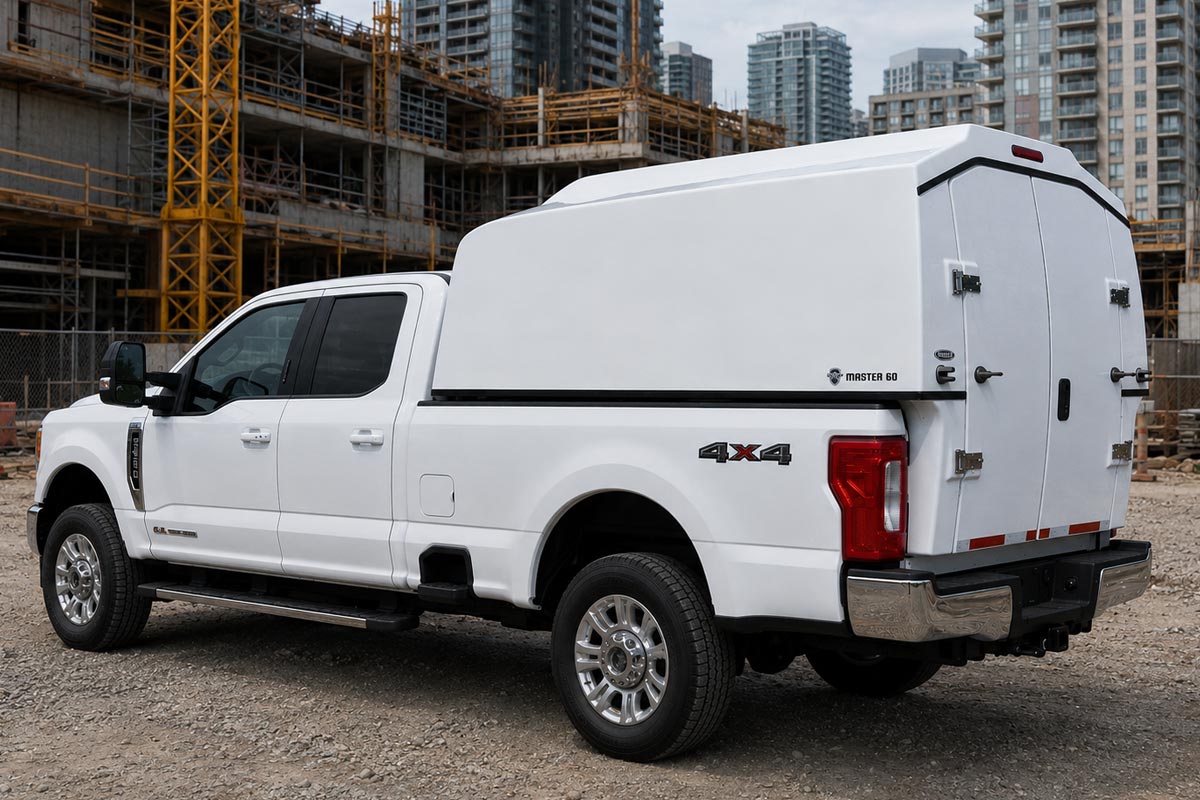 Master 60 pickup truck service body at a construction site