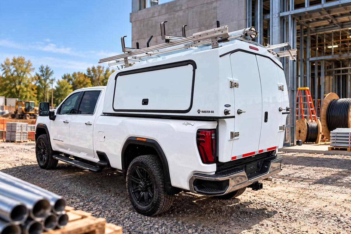 Master 60 service body for electricians on a pickup truck