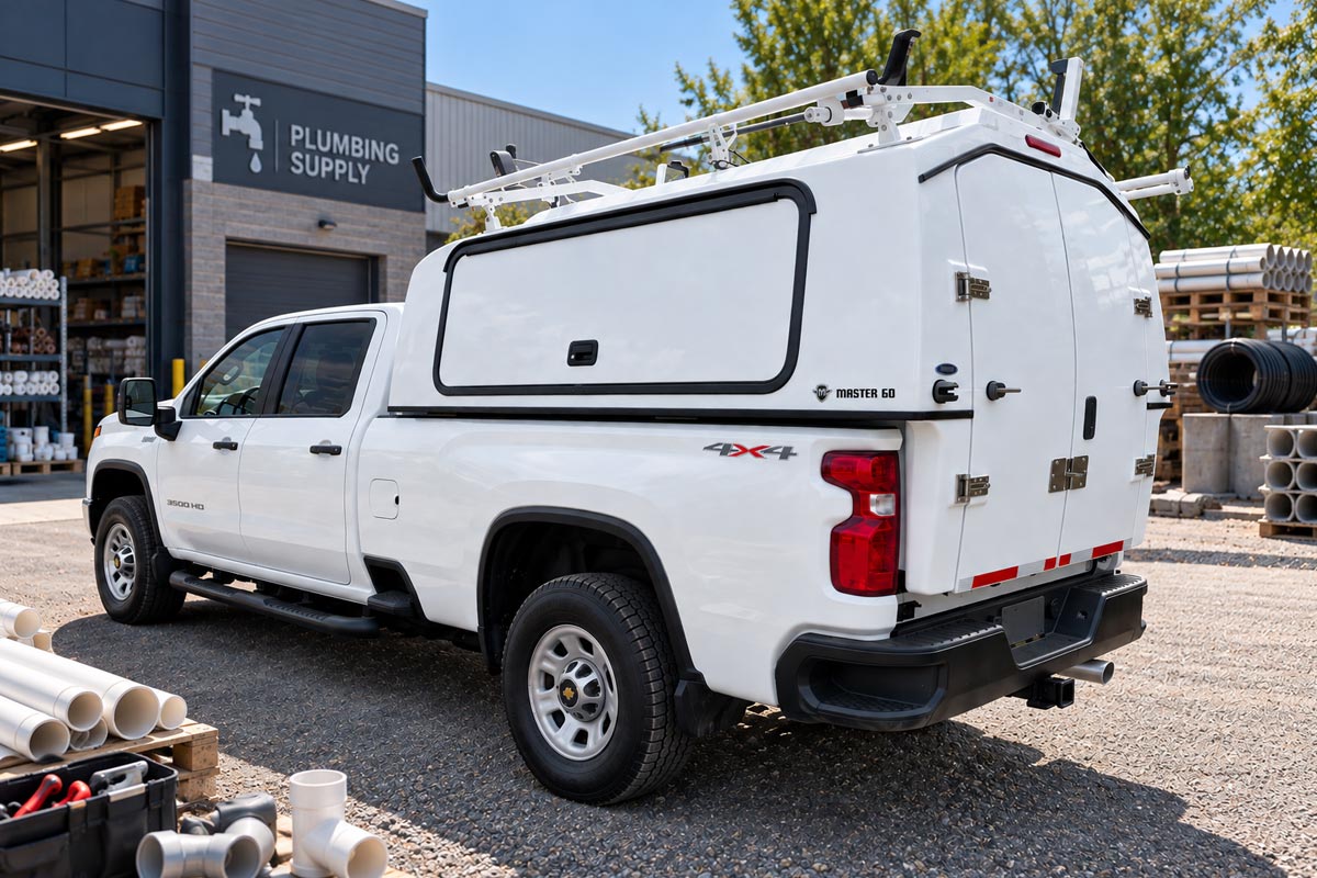 Master 60 full-height service body on a pickup truck