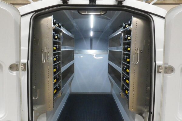 Master 60 service body interior shelving and tool storage system